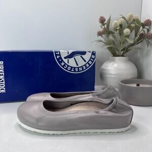 Birkenstock Celina Leather Slip On Grey 1004671 Women’s 5/EU 36 NWB FLAW Regular